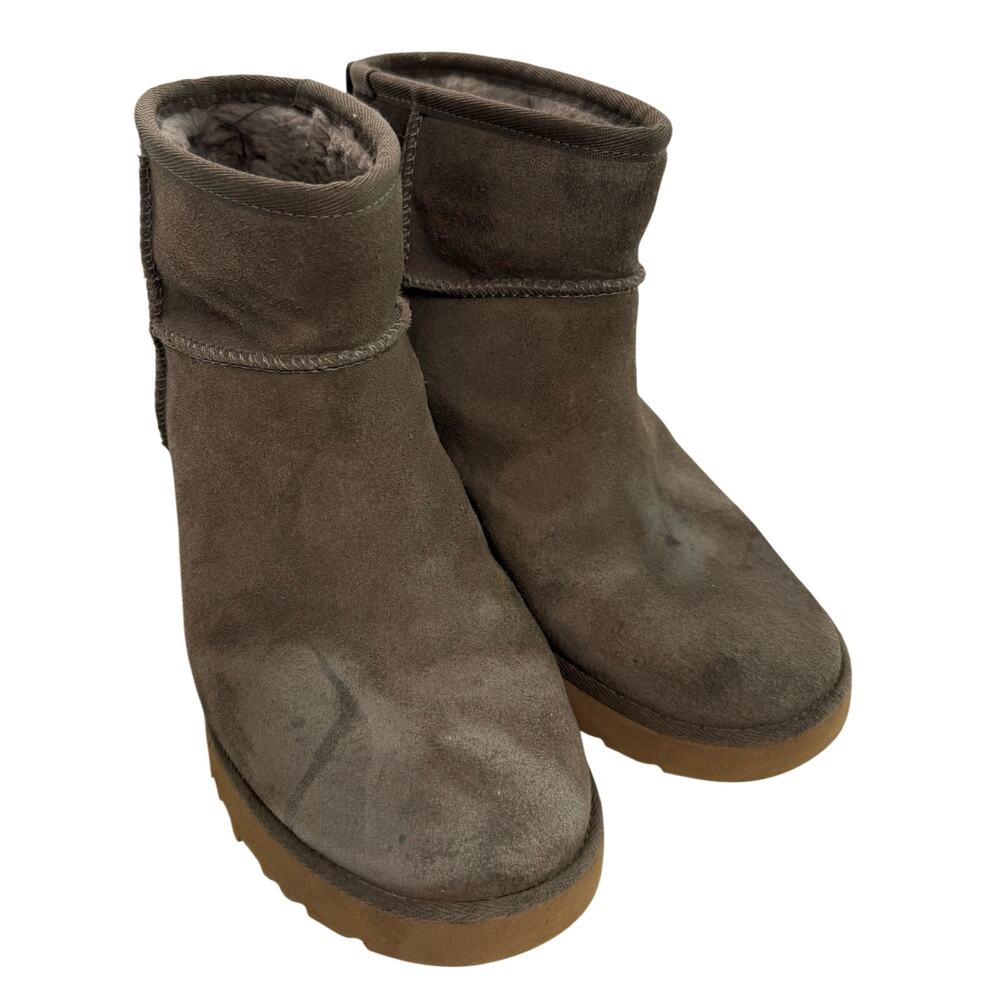 UGG Classic Femme Mini Slate Gray Wedge Ankle Boots US SIZE 7.5 Suede